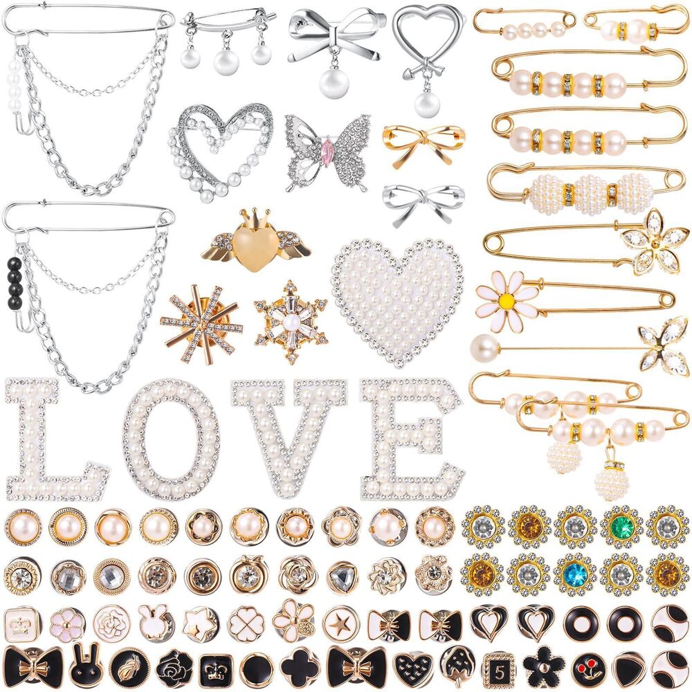 6897 102 Pcs DIY Charms for Junk Sock Kit Bulk Jewels for Sock Pearl Letter